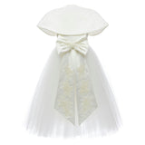 White Hermione Embroidered Cape Dress