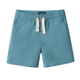 Buttondown And Linen Shorts Set | Teal Stripe
