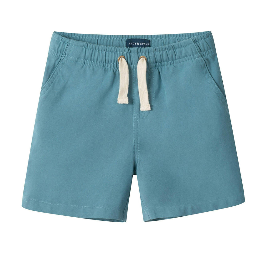 Buttondown And Linen Shorts Set | Teal Stripe