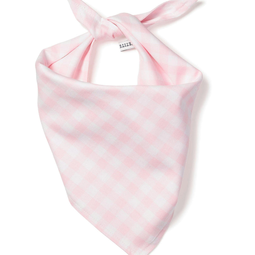 Dog Twill Bandana in Pink Gingham