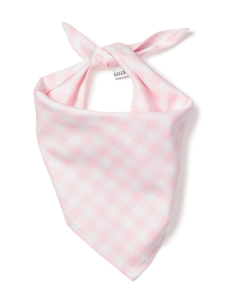Dog Twill Bandana in Pink Gingham