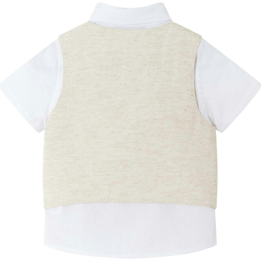 Infant Short Sleeve Buttondown Bowtie Vest Set