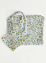 Oh Baby! Shawl Blanket, Bib & Burp Set - Happy Monkey