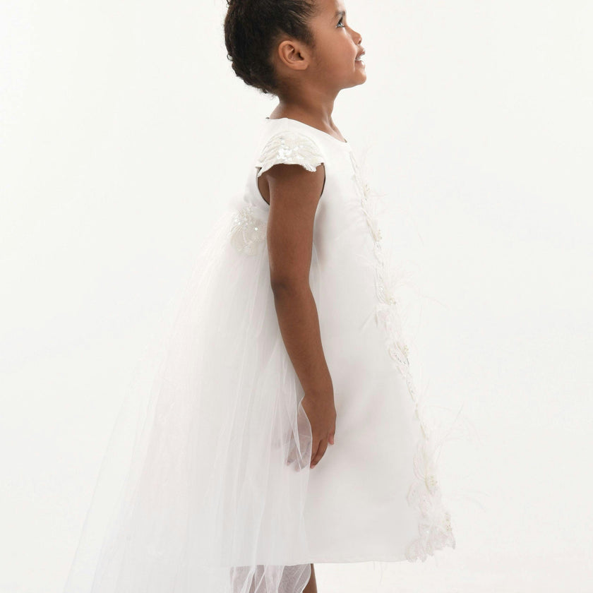 White Solana Floral Overlay Dress