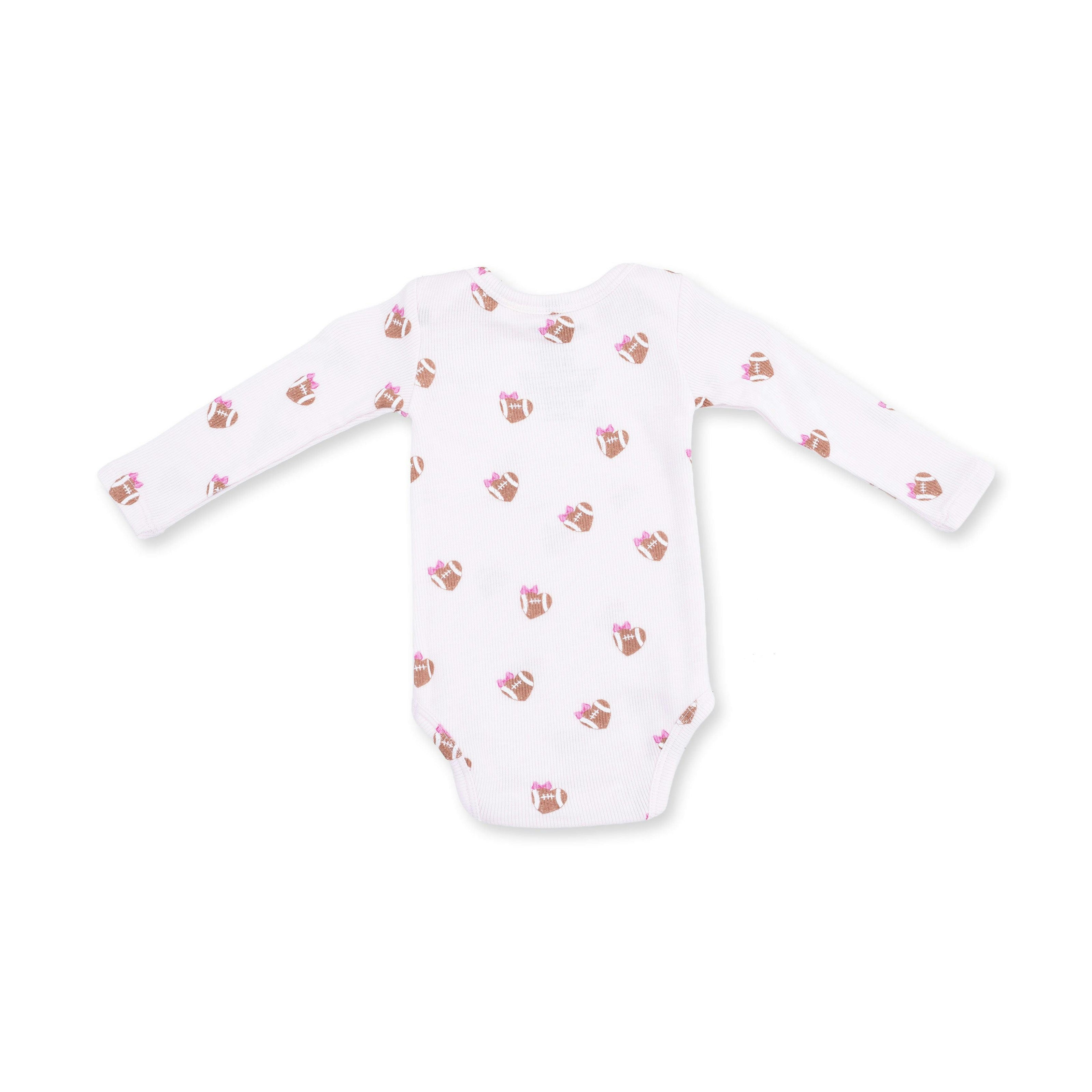 Mini Football Hearts - Long Sleeve Bodysuit