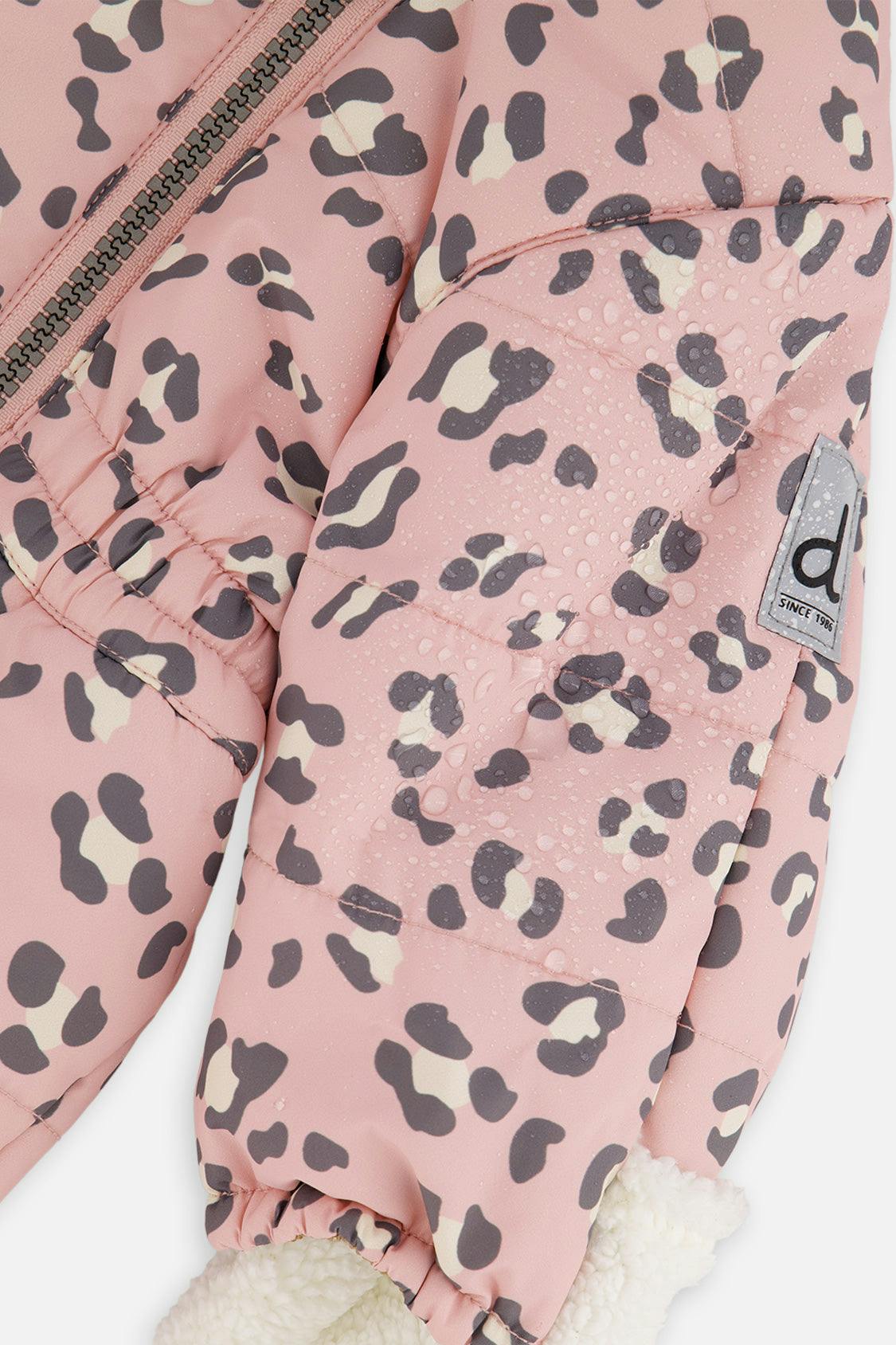 Baby One Piece Snowsuit For Car Seats Rose Leopard Print