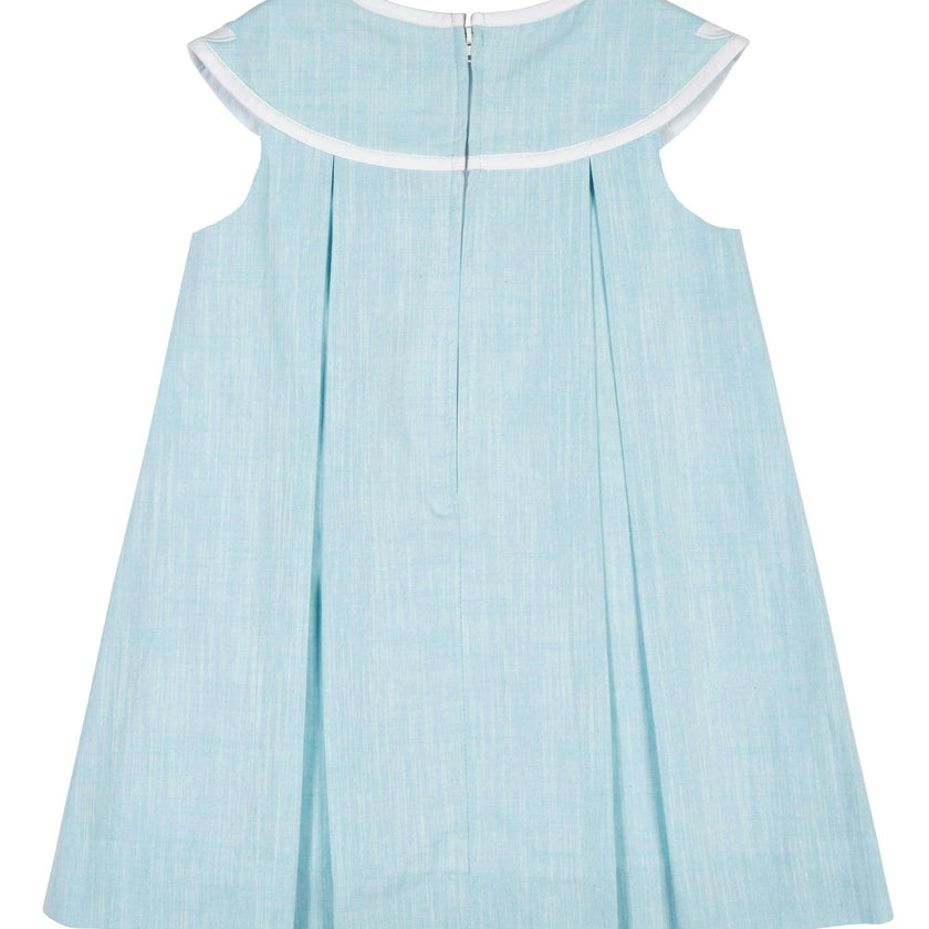 Linen Look Dress With Vintage Flower