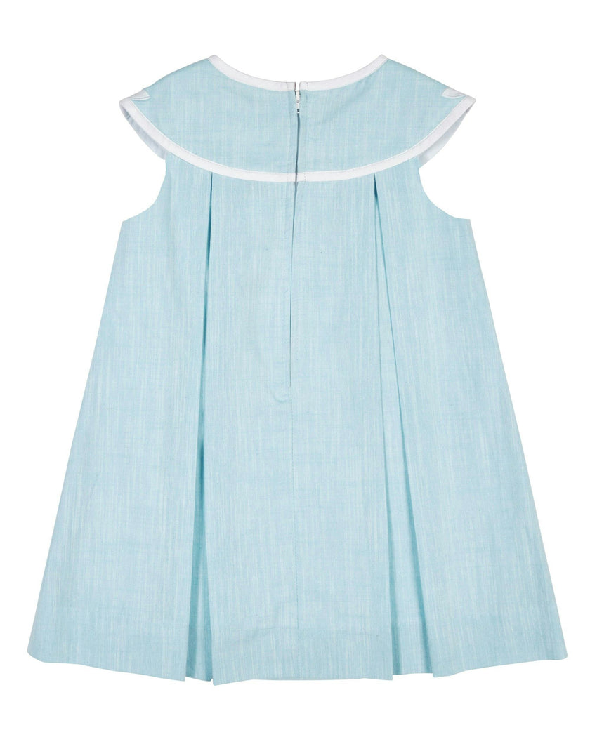 Linen Look Dress With Vintage Flower