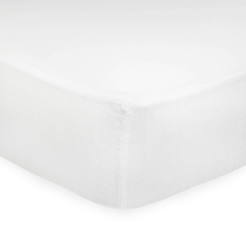 Organic Cotton Muslin Crib Sheet - White
