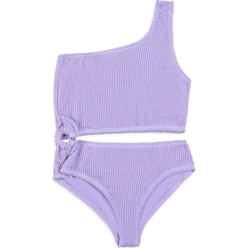 Dina Crinkle Side Cutout One Piece Swimsuit