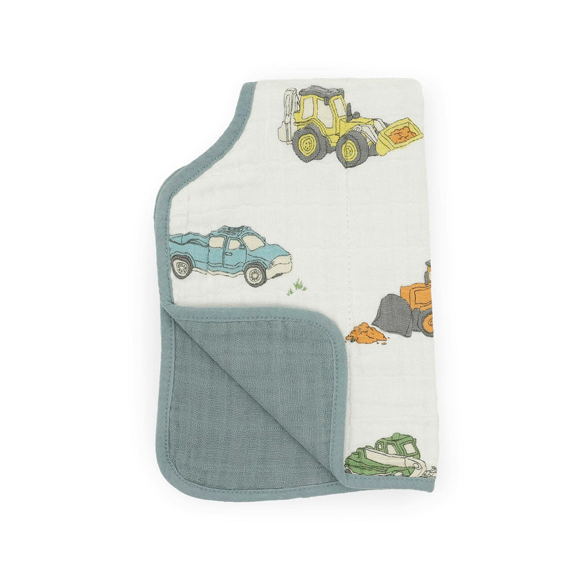 Cotton Muslin Burp Cloth - Work Trucks