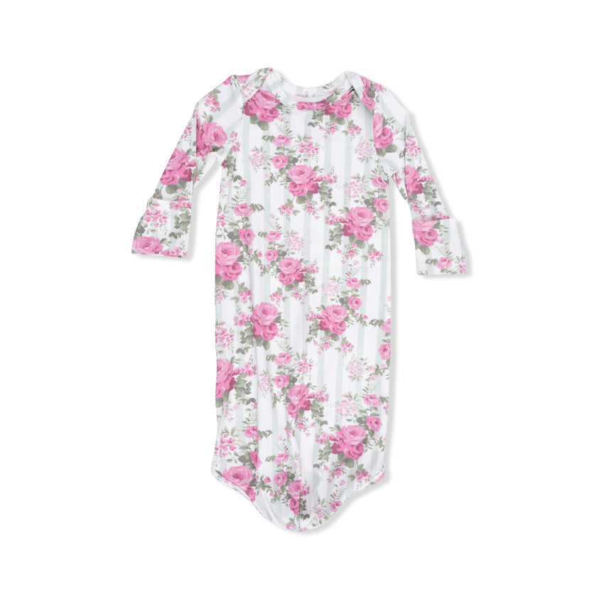Cabbage Rose Stripe - Knotted Gown