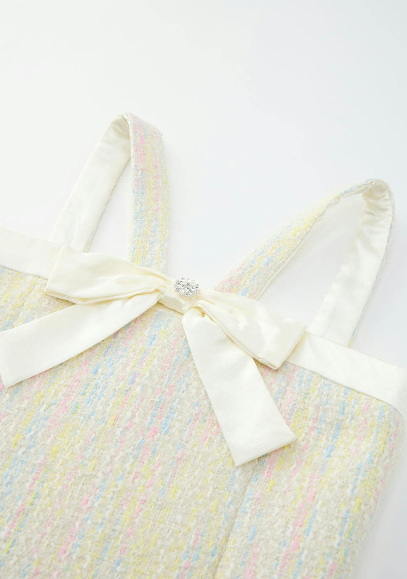 Lilliana Bow Tweed Mini Dress