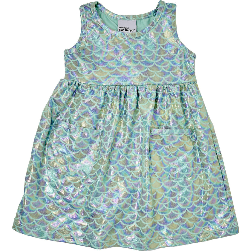 UPF 50+ Dahlia Sleeveless Tee Dress - Fairy Tale Scales