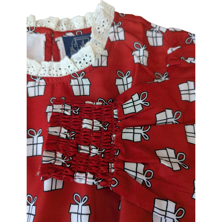 Holiday Presents Tiered Tween Long Sleeves Dress