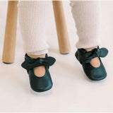 Ebony Knotted Bow Baby Shoe