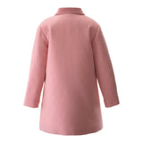 Velvet Collar Trim Pocket Flap Double Breasted Dress Coat