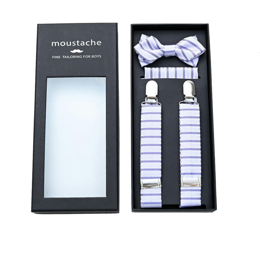 Purple Striped Suspenders Set