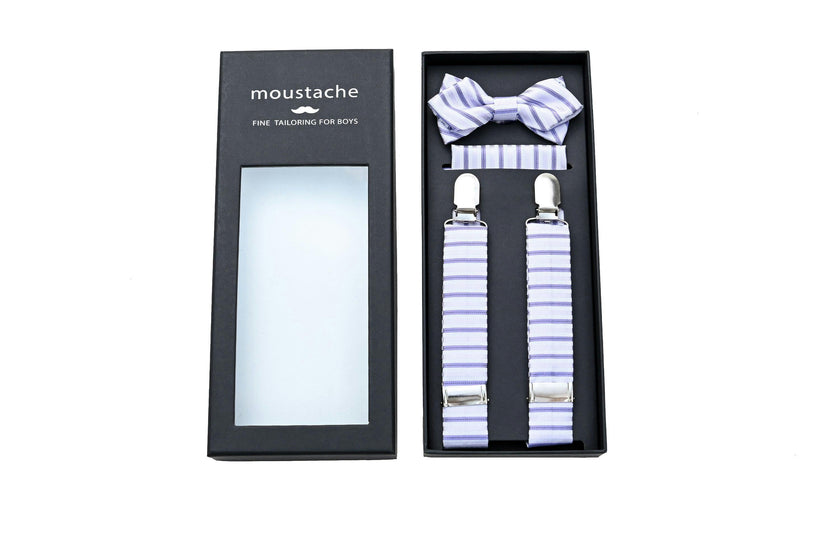 Purple Striped Suspenders Set
