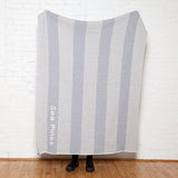 Custom Personalized Sustainable Knit Throw Blanket - Herringbone Stripe