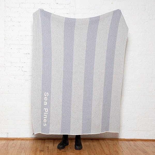 Custom Personalized Sustainable Knit Throw Blanket - Herringbone Stripe