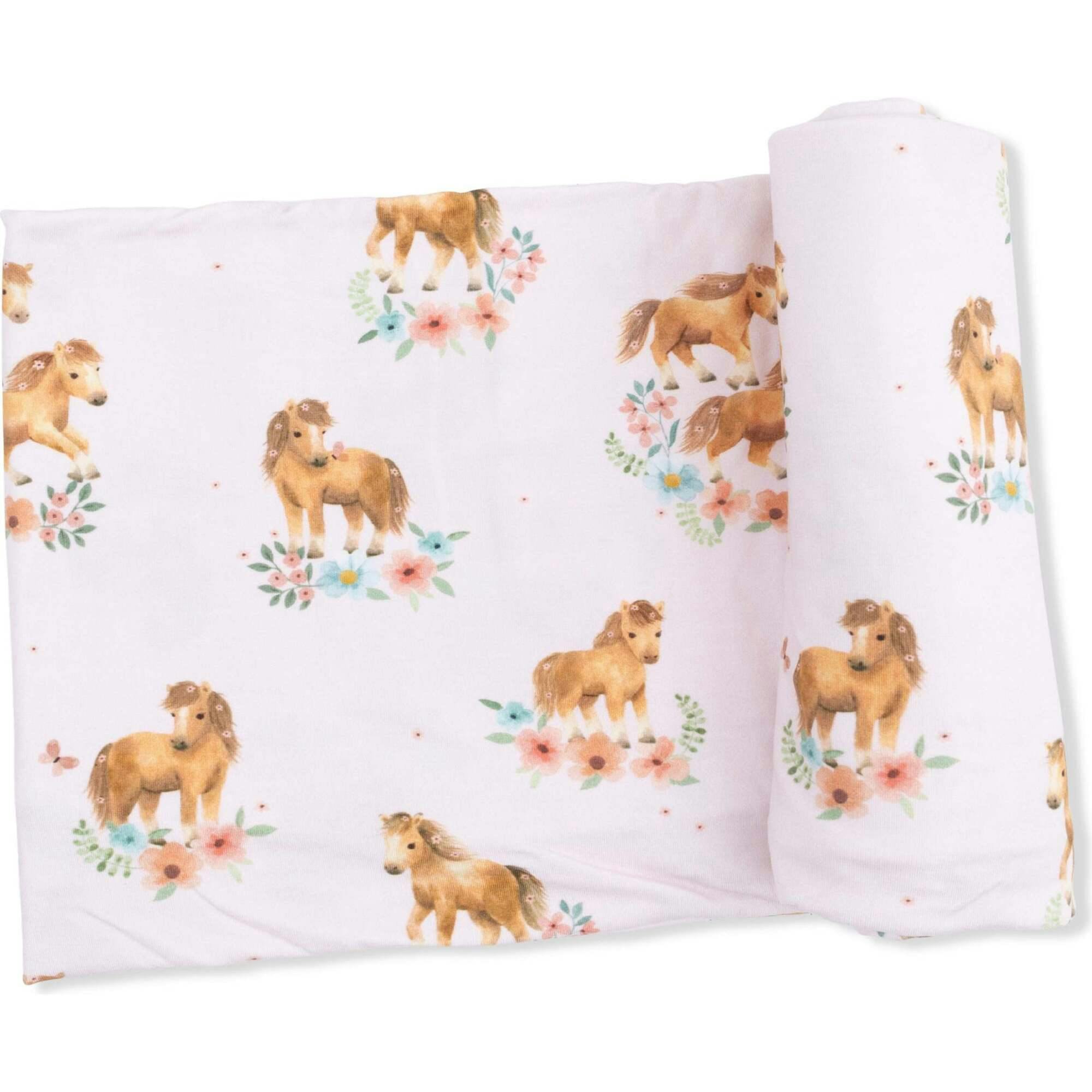 Pink Ponies - Swaddle Blanket