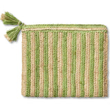 Large Striped Raffia Zip-Pouch