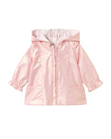 Pink Hooded Glossy Jacket