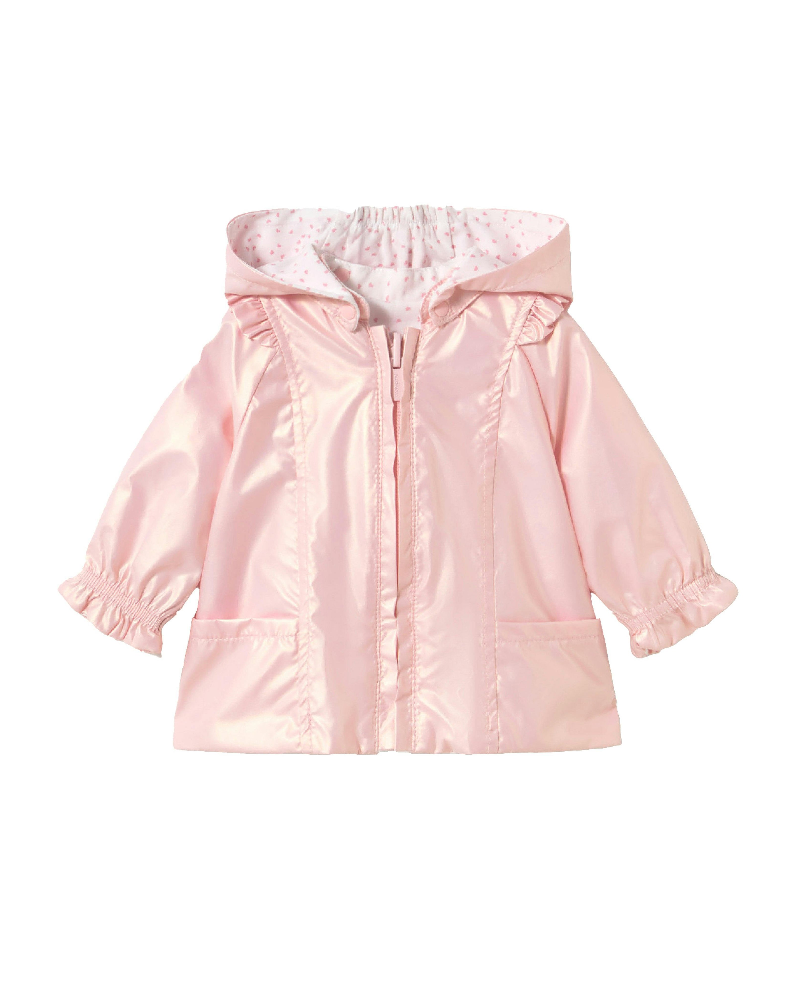 Pink Hooded Glossy Jacket
