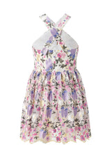 Mariah Embroidered Halter Neck Dress