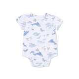 Watercolor Blue Whales - Short Sleeve Bodysuit