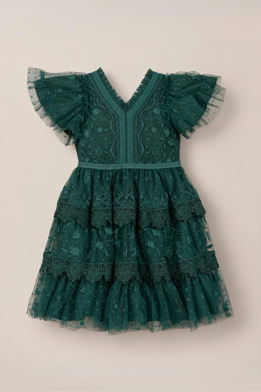 Mini Jules Dress in Emerald