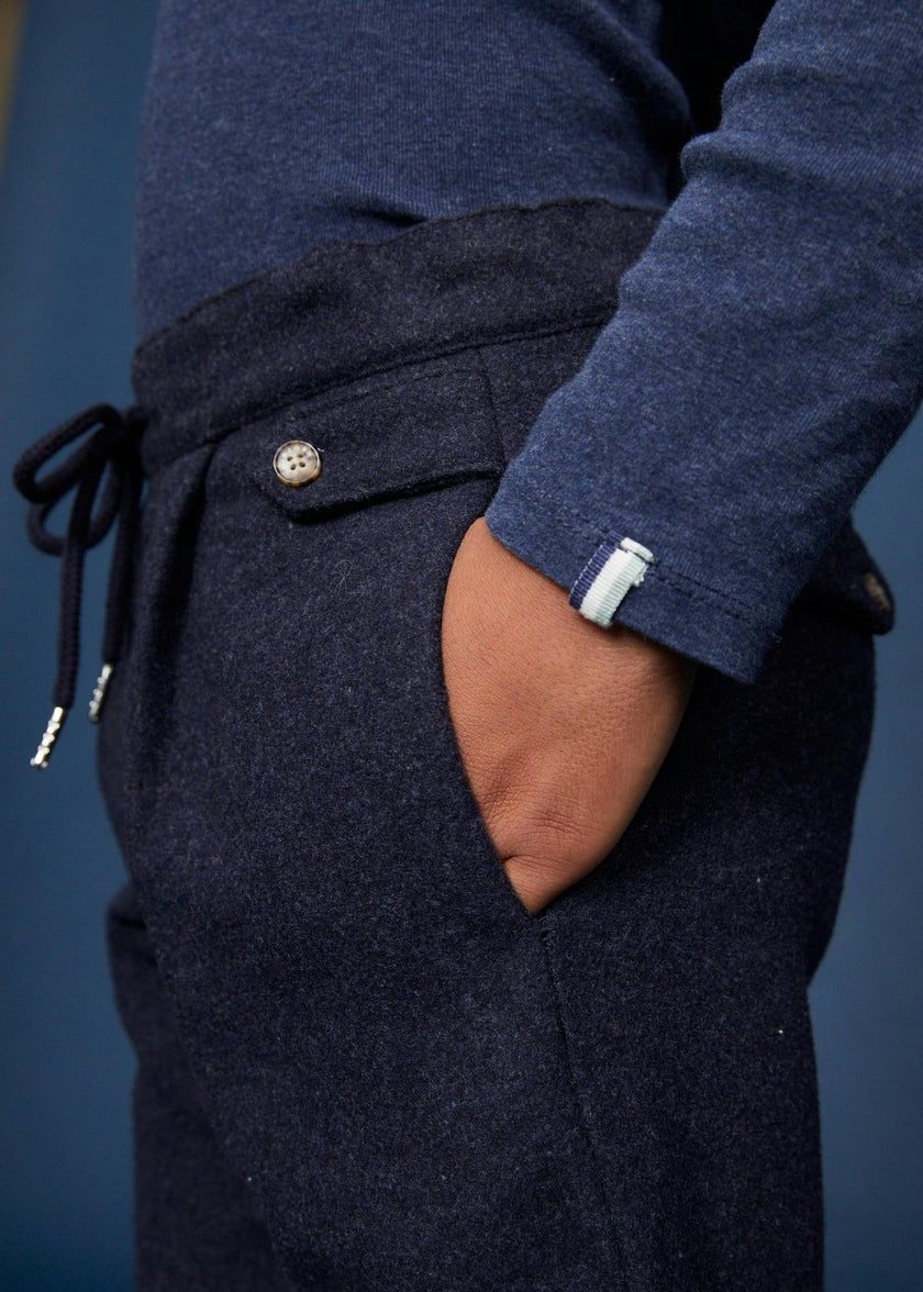The Navy Flannel Jogger Trousers