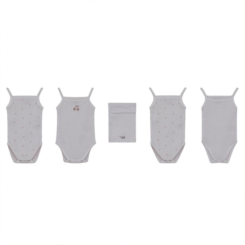 Pointelle Undershirt With Cherry Print White/Blue