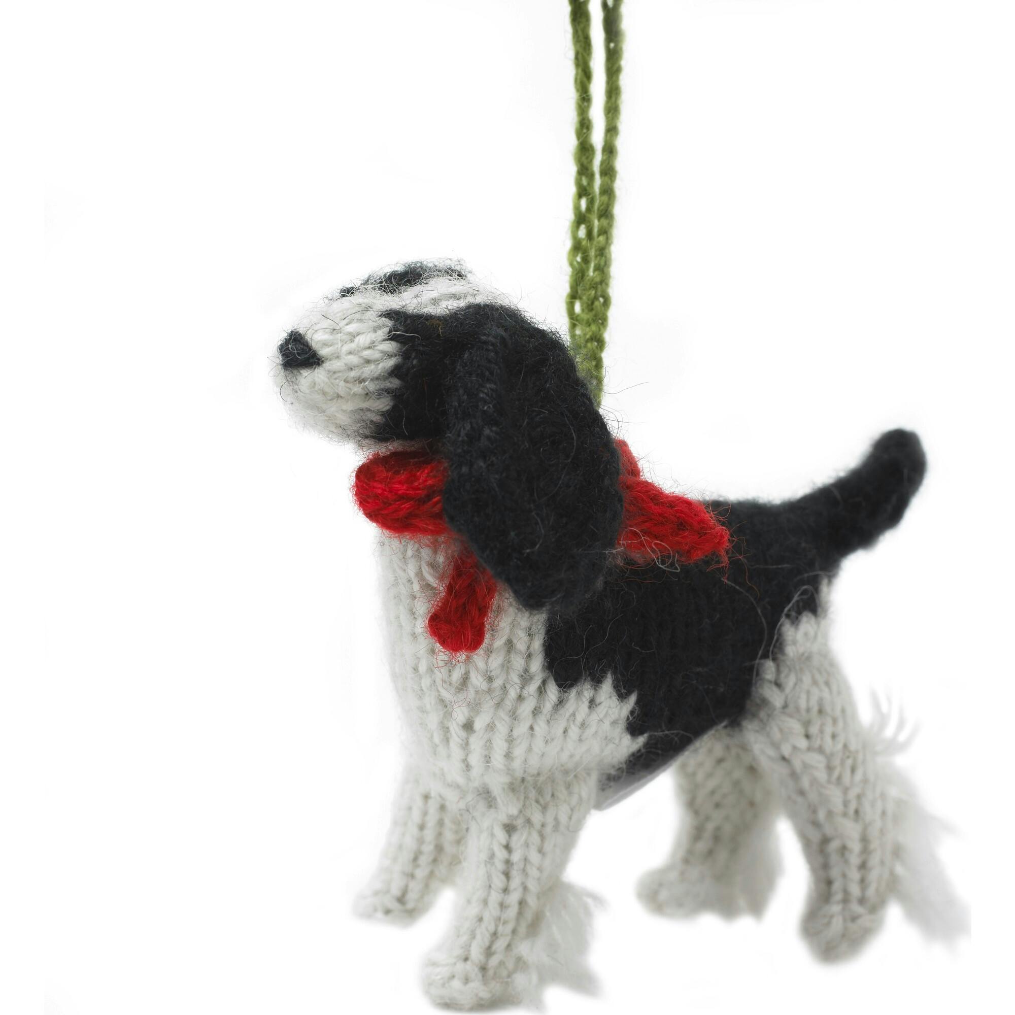 Spaniel Hand Knit Christmas Ornament