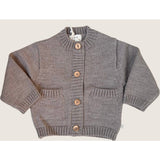 Merino Wool Baby Cardigan in Light Heather Gray