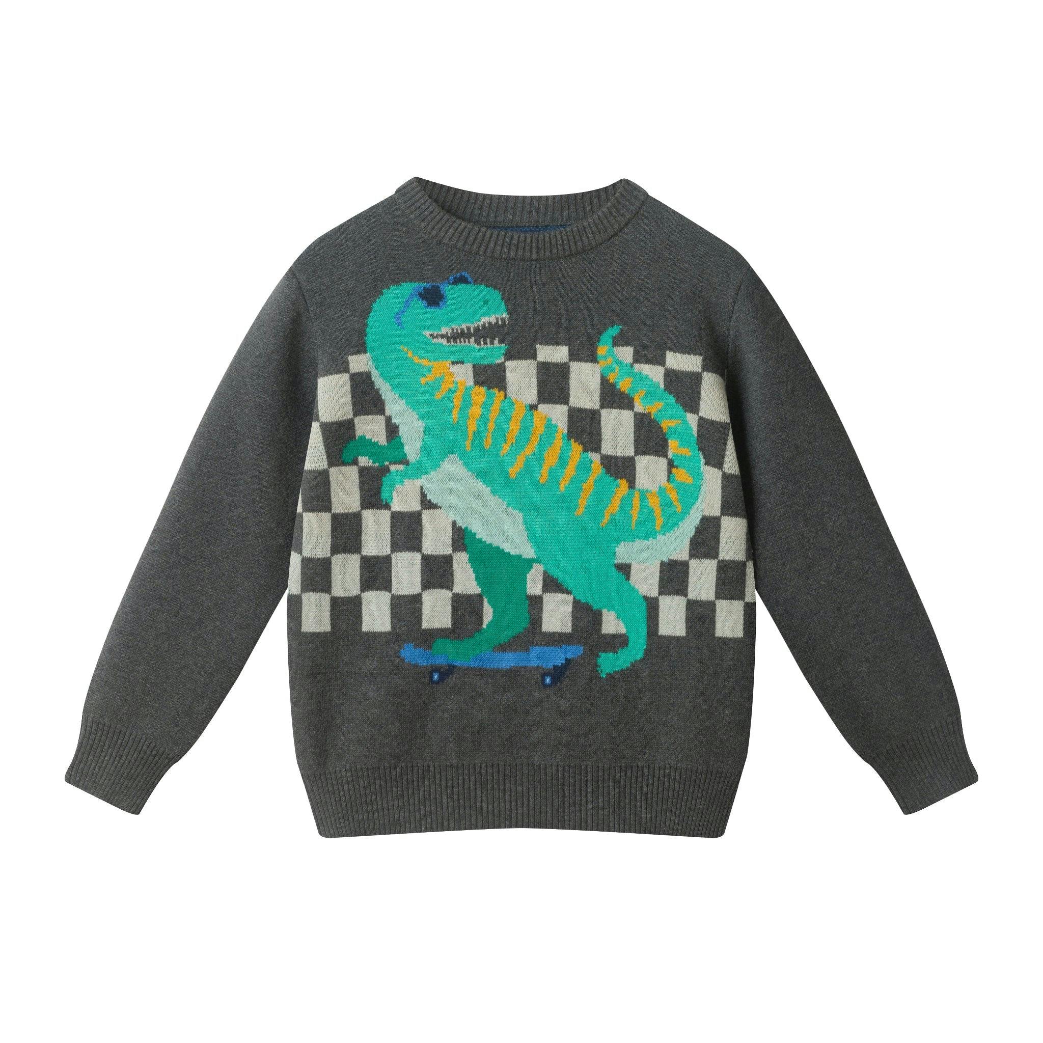 Graphic Sweater | Skateboard Dino