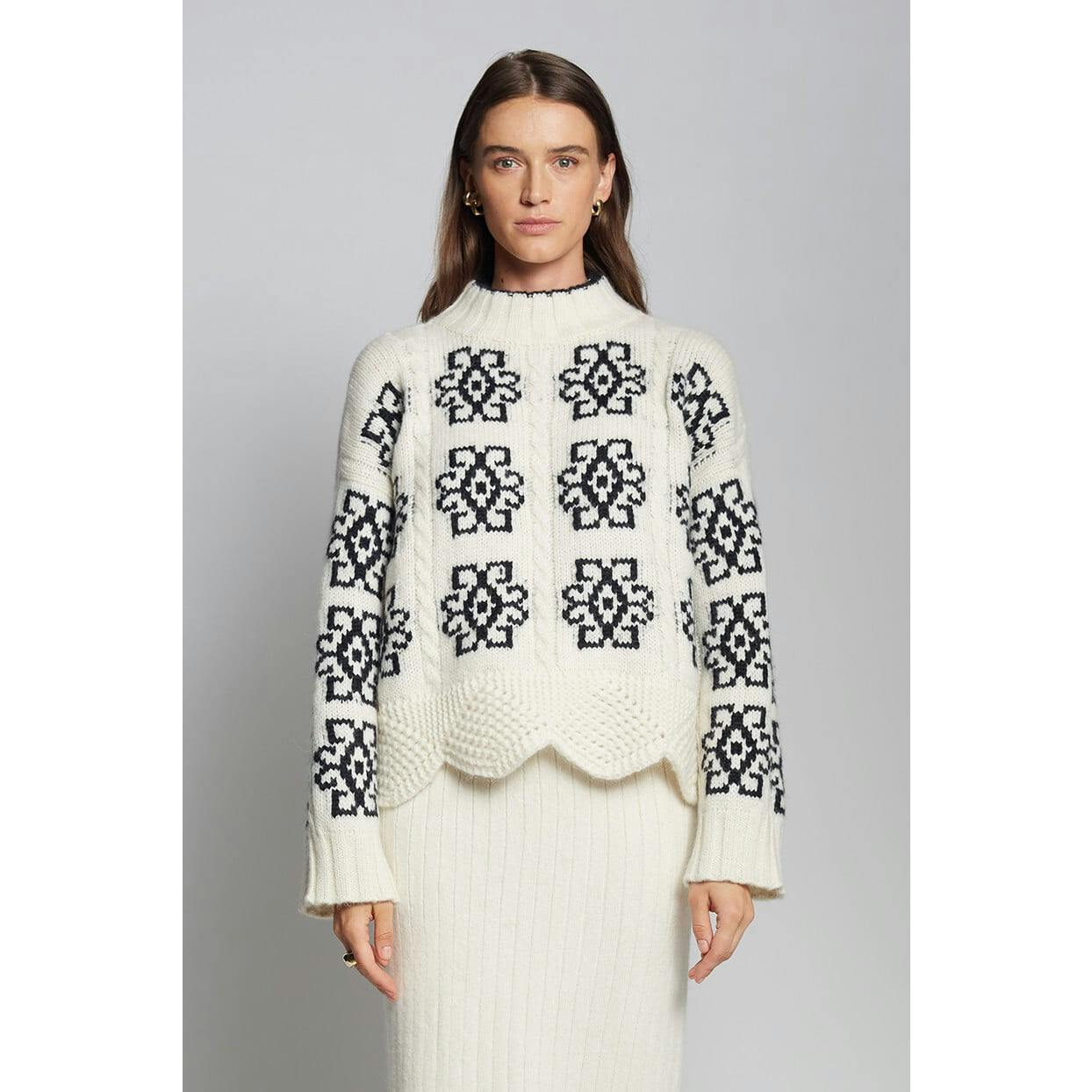 SIENNA SWEATER | IVORY + BLACK