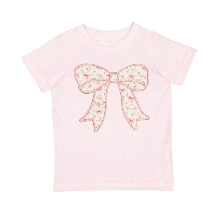 Ditsy Floral Bow Patch Short Sleeve T-Shirt