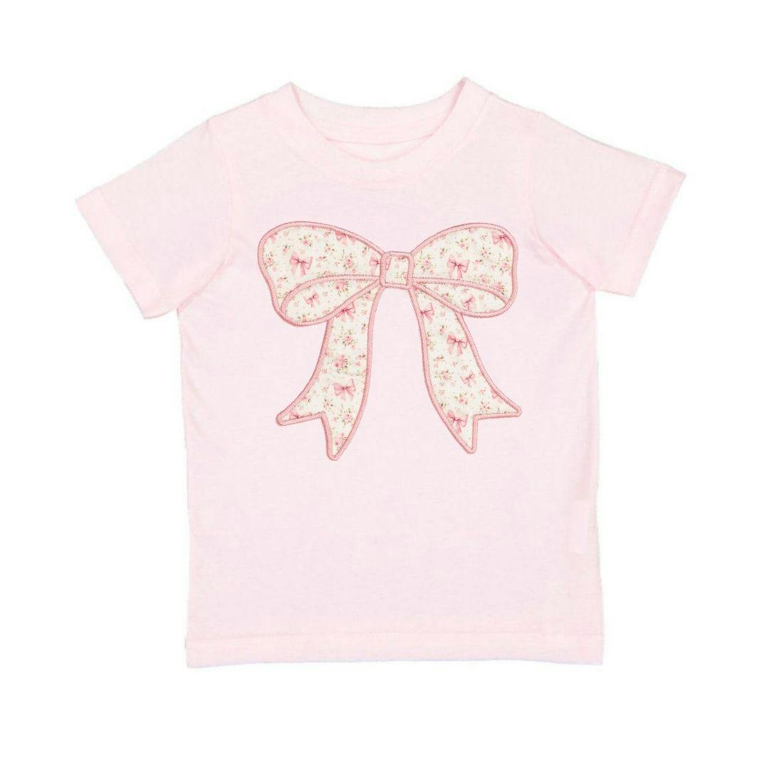 Ditsy Floral Bow Patch Short Sleeve T-Shirt