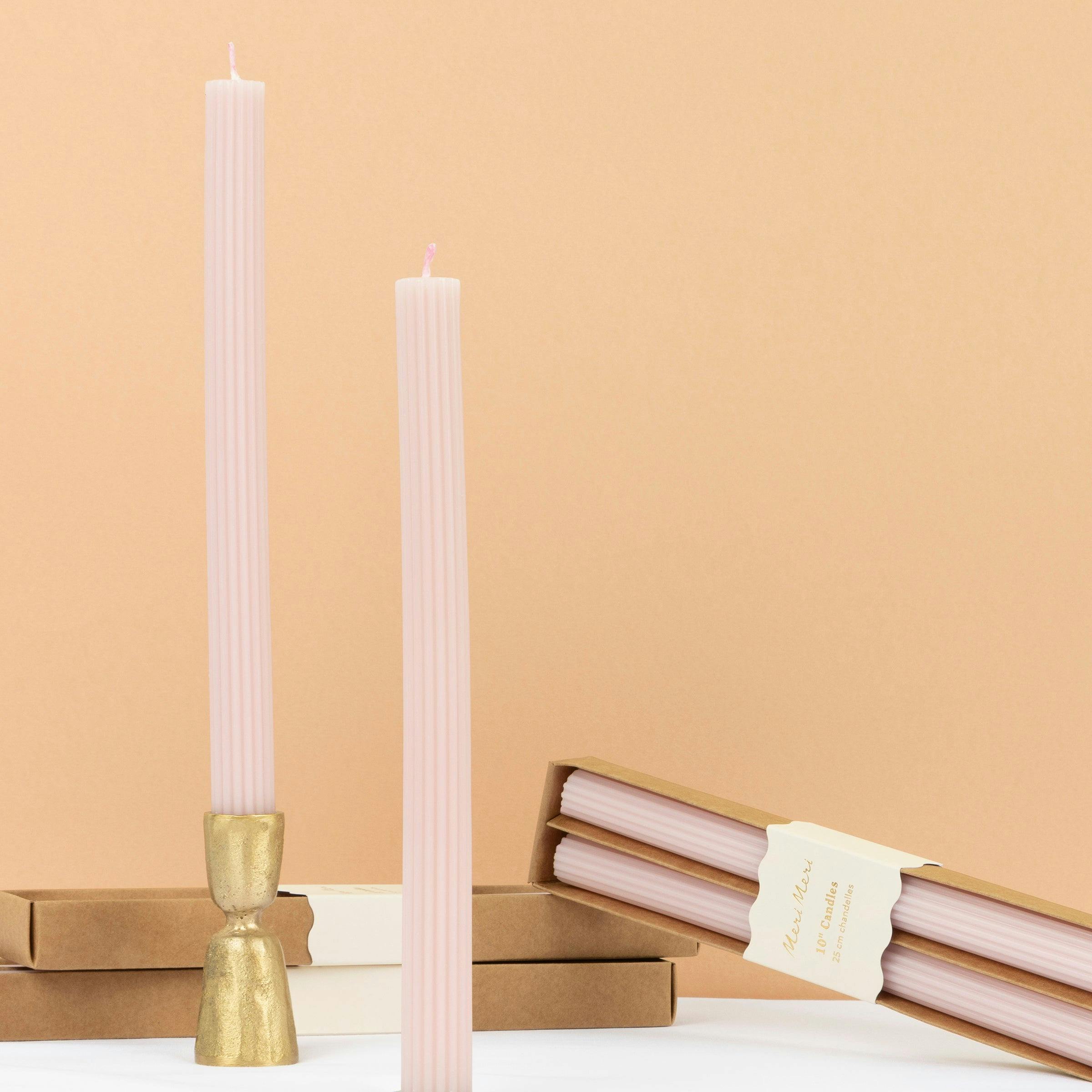 Cotton Candy Pink Table Candles