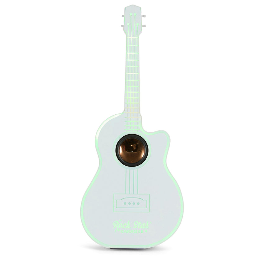 Rock Star Karaoke-Guitar Speaker & Microphone Combo - White
