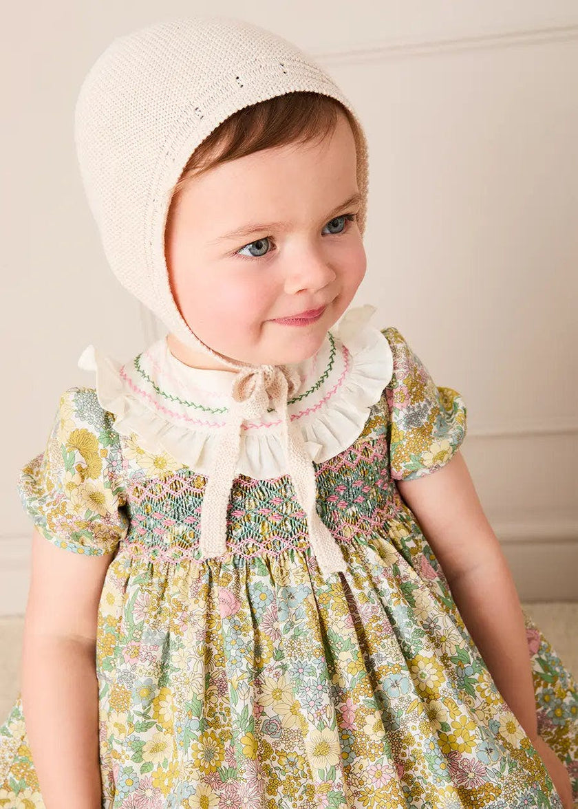 Openwork Knitted Bonnet in Beige(S-L)