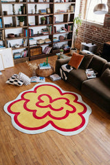 Funky Flower Shaped Irregular Rug by Shayla Goethe