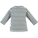 Striped Long Sleeve Enlarged Front Pocket T-Shirt