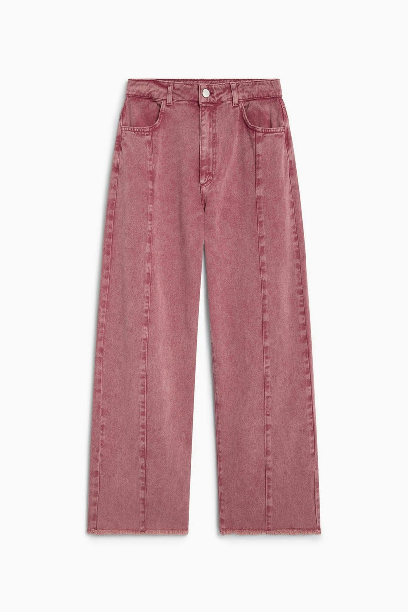 TNS Denim Woman Wide Leg Trouser Rumba Red