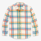 Kids long sleeve rainbow flannel button down