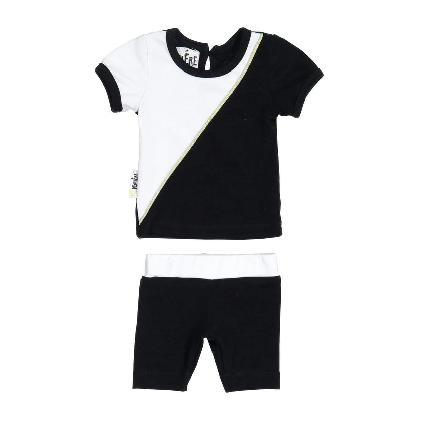 Diagonal Cording 2-Piece Top & Short Set