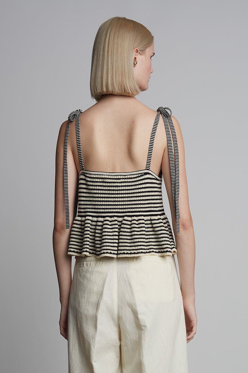 MALI STRIPE CAMI | IVORY + BLACK STRIPE