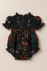 Baby Cordelia Romper in Evergreen Vivid Meadow